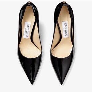 Authentic Jimmy Choo LOVE black glossy patent leather heels